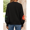 image:imageZESICA Womens Fall Winter Floral Sweaters Cute Knit Pullover TopsBlack