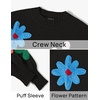image:imageZESICA Womens Fall Winter Floral Sweaters Cute Knit Pullover TopsBlack