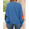 image:imageZESICA Womens Fall Winter Floral Sweaters Cute Knit Pullover TopsBlue