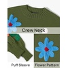 image:imageZESICA Womens Fall Winter Floral Sweaters Cute Knit Pullover TopsGreen