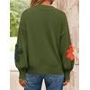 image:imageZESICA Womens Fall Winter Floral Sweaters Cute Knit Pullover TopsGreen