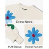 image:imageZESICA Womens Fall Winter Floral Sweaters Cute Knit Pullover TopsIvory