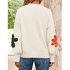 image:imageZESICA Womens Fall Winter Floral Sweaters Cute Knit Pullover TopsIvory