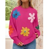 image:imageZESICA Womens Fall Winter Floral Sweaters Cute Knit Pullover TopsRose