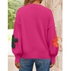 image:imageZESICA Womens Fall Winter Floral Sweaters Cute Knit Pullover TopsRose