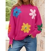 image:imageZESICA Womens Fall Winter Floral Sweaters Cute Knit Pullover TopsRose