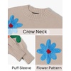 image:imageZESICA Womens Fall Winter Floral Sweaters Cute Knit Pullover TopsSand