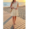 image:imageZESICA Womens Flutter Short Sleeve V Neck Hollow Out Eyelet Mini DressApricot