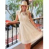 image:imageZESICA Womens Flutter Short Sleeve V Neck Hollow Out Eyelet Mini DressApricot