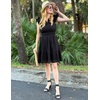 image:imageZESICA Womens Flutter Short Sleeve V Neck Hollow Out Eyelet Mini DressBlack