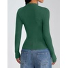 image:imageZESICA Womens Long Sleeve Bussiness Casual Fashion Knit Sweater TopsDark Green