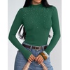 image:imageZESICA Womens Long Sleeve Bussiness Casual Fashion Knit Sweater TopsDark Green