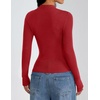 image:imageZESICA Womens Long Sleeve Bussiness Casual Fashion Knit Sweater TopsRed