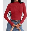 image:imageZESICA Womens Long Sleeve Bussiness Casual Fashion Knit Sweater TopsRed