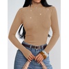 image:imageZESICA Womens Long Sleeve Bussiness Casual Fashion Knit Sweater TopsToffee