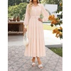 image:imageZESICA Womens Long Sleeve Floral Casual Flowy Wedding Guest Maxi DressesApricot