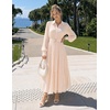 image:imageZESICA Womens Long Sleeve Floral Casual Flowy Wedding Guest Maxi DressesApricot