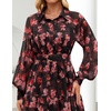 image:imageZESICA Womens Long Sleeve Floral Casual Flowy Wedding Guest Maxi DressesBlack