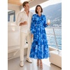 image:imageZESICA Womens Long Sleeve Floral Casual Flowy Wedding Guest Maxi DressesBlue