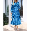 image:imageZESICA Womens Long Sleeve Floral Casual Flowy Wedding Guest Maxi DressesBlue