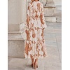 image:imageZESICA Womens Long Sleeve Floral Casual Flowy Wedding Guest Maxi DressesBrown