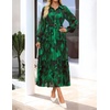 image:imageZESICA Womens Long Sleeve Floral Casual Flowy Wedding Guest Maxi DressesDarkgreen