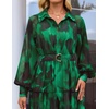 image:imageZESICA Womens Long Sleeve Floral Casual Flowy Wedding Guest Maxi DressesDarkgreen