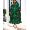 image:imageZESICA Womens Long Sleeve Floral Casual Flowy Wedding Guest Maxi DressesDarkgreen