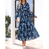 image:imageZESICA Womens Long Sleeve Floral Casual Flowy Wedding Guest Maxi DressesDustyblue