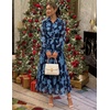 image:imageZESICA Womens Long Sleeve Floral Casual Flowy Wedding Guest Maxi DressesDustyblue