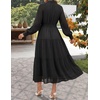 image:imageZESICA Womens Long Sleeve Floral Casual Flowy Wedding Guest Maxi DressesEbony