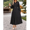 image:imageZESICA Womens Long Sleeve Floral Casual Flowy Wedding Guest Maxi DressesEbony