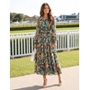 image:imageZESICA Womens Long Sleeve Floral Casual Flowy Wedding Guest Maxi DressesGreen