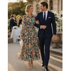 image:imageZESICA Womens Long Sleeve Floral Casual Flowy Wedding Guest Maxi DressesGreen
