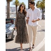 image:imageZESICA Womens Long Sleeve Floral Casual Flowy Wedding Guest Maxi DressesLeopard