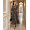 image:imageZESICA Womens Long Sleeve Floral Casual Flowy Wedding Guest Maxi DressesLeopard