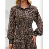 image:imageZESICA Womens Long Sleeve Floral Casual Flowy Wedding Guest Maxi DressesLeopard