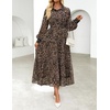 image:imageZESICA Womens Long Sleeve Floral Casual Flowy Wedding Guest Maxi DressesLeopard