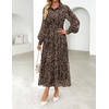image:imageZESICA Womens Long Sleeve Floral Casual Flowy Wedding Guest Maxi DressesLeopard