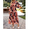 image:imageZESICA Womens Long Sleeve Floral Casual Flowy Wedding Guest Maxi DressesOrange
