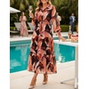 image:imageZESICA Womens Long Sleeve Floral Casual Flowy Wedding Guest Maxi DressesOrange