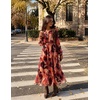image:imageZESICA Womens Long Sleeve Floral Casual Flowy Wedding Guest Maxi DressesOrange