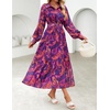 image:imageZESICA Womens Long Sleeve Floral Casual Flowy Wedding Guest Maxi DressesPurple