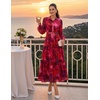 image:imageZESICA Womens Long Sleeve Floral Casual Flowy Wedding Guest Maxi DressesRed