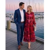 image:imageZESICA Womens Long Sleeve Floral Casual Flowy Wedding Guest Maxi DressesRed