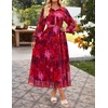image:imageZESICA Womens Long Sleeve Floral Casual Flowy Wedding Guest Maxi DressesRed