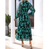 image:imageZESICA Womens Long Sleeve Floral Casual Flowy Wedding Guest Maxi DressesTurquoise
