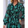 image:imageZESICA Womens Long Sleeve Floral Casual Flowy Wedding Guest Maxi DressesTurquoise