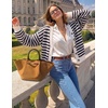 image:imageZESICA Womens Striped Button Up Cardigan Sweaters V Neck Trendy Knit TopsBlack
