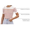 image:imageZESICA Womens Striped Short Sleeve Ribbed Knit Fitted T ShirtsRed